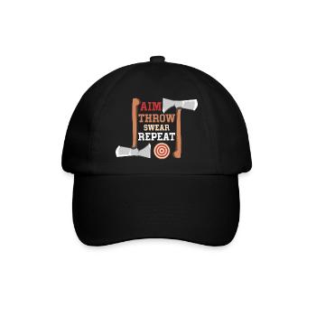 Aim Throw Swear Repeat Hatchet Ax Thrower - Baseballkappe - Schwarz/Schwarz - Vorne