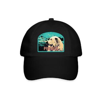 Pyrenäen-Schäferhund-Aufnäher: Berggefährte - Baseballkappe - Schwarz/Schwarz - Vorne
