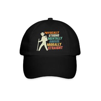 Scout Strength: Physical, Mental, Moral Tee - Baseballkappe - Schwarz/Schwarz - Vorne