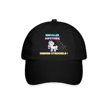 Einhorn - Baseballkappe - Schwarz/Schwarz - Vorne