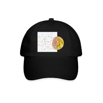 Krypto Gehirn 2 Bitcoin BTC ETH - Baseballkappe - Schwarz/Schwarz - Vorne