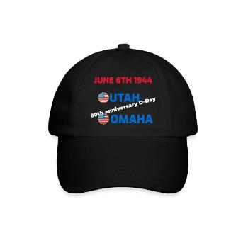 Design zum 80-jährigen Jubiläum des amerikanischen D-Day - Baseballkappe - Schwarz/Schwarz - Vorne