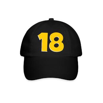 18 - Baseballkappe - Schwarz/Schwarz - Vorne