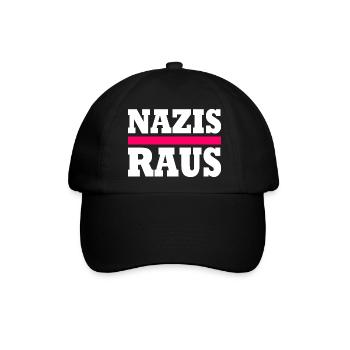 Nazis raus - Baseballkappe - Schwarz/Schwarz - Vorne