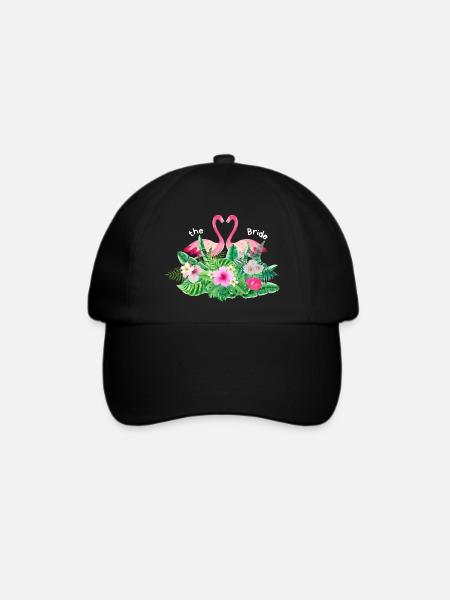 Der Flanschflamingo tropisch - Baseballkappe - Schwarz/Schwarz
