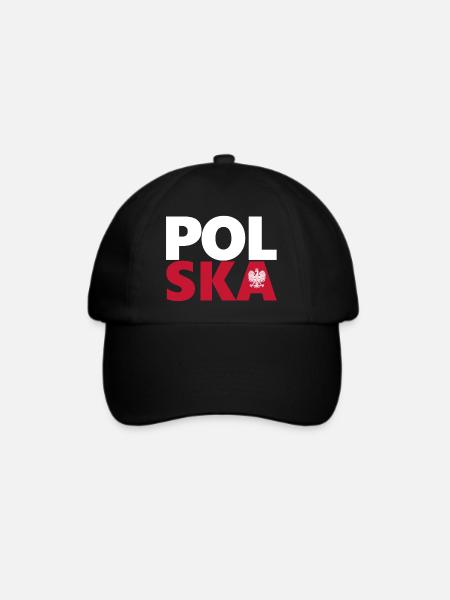 Polen - Baseballkappe - Schwarz/Schwarz