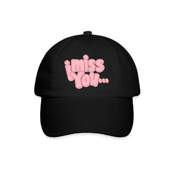 Ich vermisse dich Exklusive Designs - Baseballkappe - Schwarz/Schwarz - Vorne