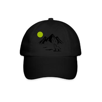 wolf vollmond - Baseballkappe - Schwarz/Schwarz - Vorne