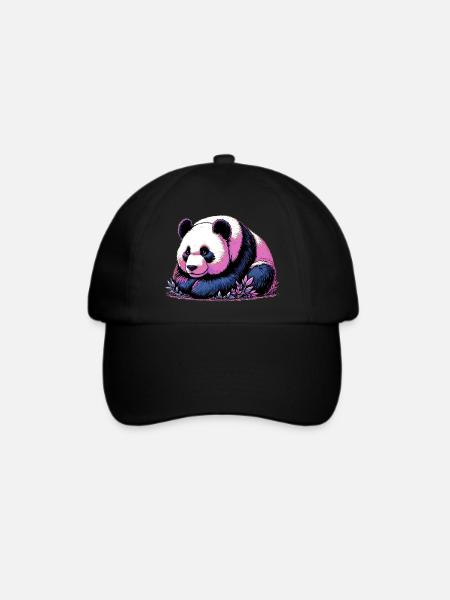 Panda - Baseballkappe - Schwarz/Schwarz