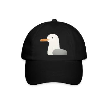 Minimalistisches Möwe Design Vögel Tier Illustrati - Baseballkappe - Schwarz/Schwarz - Vorne