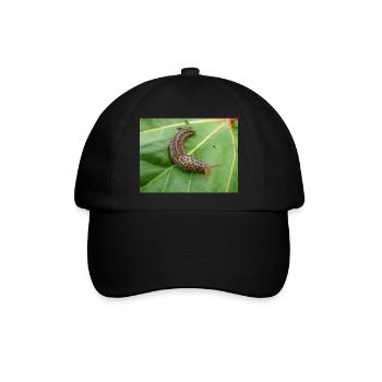 Tigerschnecke auch große graue Schnecke Tigerschnegel - Baseballkappe - Schwarz/Schwarz - Vorne