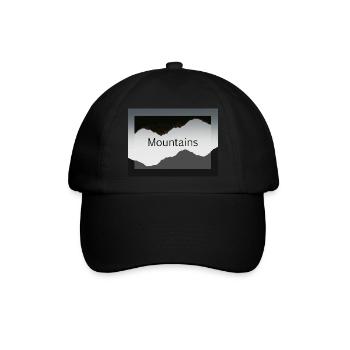 Bergsilhouetten im Kontrast - Baseballkappe - Schwarz/Schwarz - Vorne