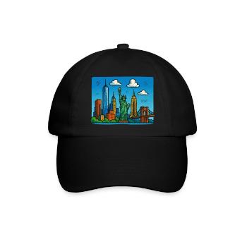 new york stadt - Baseballkappe - Schwarz/Schwarz - Vorne