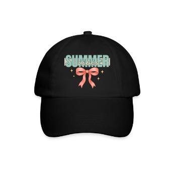 Sommer Vibe rosa Schleife png | Sommerliche kokette Schleife - Baseballkappe - Schwarz/Schwarz - Vorne