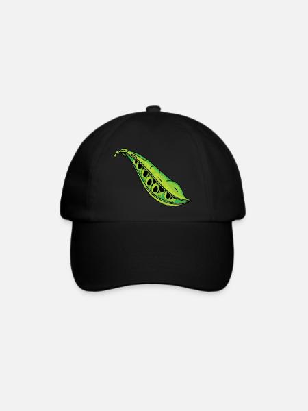 Erbsenschädel - Baseballkappe - Schwarz/Schwarz