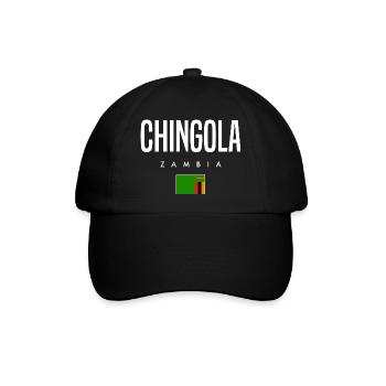 Chingola Sambia - Baseballkappe - Schwarz/Schwarz - Vorne
