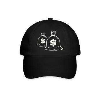 Geldsack Motiv Design - Baseballkappe - Schwarz/Schwarz - Vorne