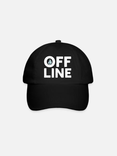 Offline – Segeln, Meer & Freiheit Spruchmotiv - Baseballkappe - Schwarz/Schwarz