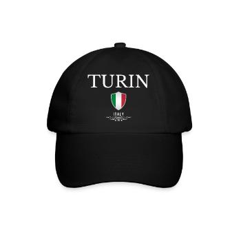 Turin, Italien, Souvenir Turin - Baseballkappe - Schwarz/Schwarz - Vorne