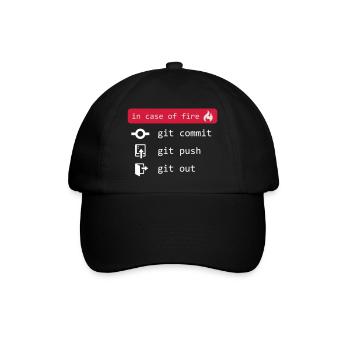 in case of fire - git out - white - Baseballkappe - Schwarz/Schwarz - Vorne