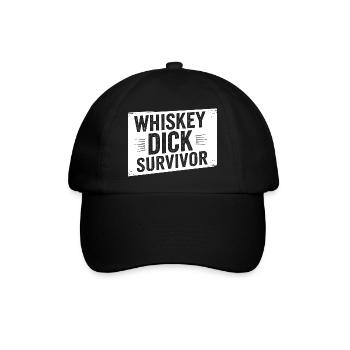 Whiskey Dick Survivor Schmutziger Humor Frech Drec - Baseballkappe - Schwarz/Schwarz - Vorne