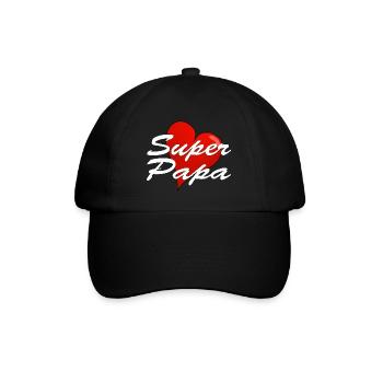 SUPER PAPA - Baseballkappe - Schwarz/Schwarz - Vorne