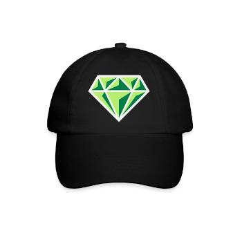 Diamant (Edelstein Brillant Symbol / NEG Gre 3C) - Baseballkappe - Schwarz/Schwarz - Vorne