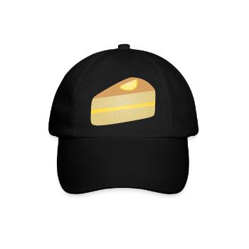 Zitronenscheibe Mohnkuchen Dessert Zitrus - Baseballkappe - Schwarz/Schwarz - Vorne