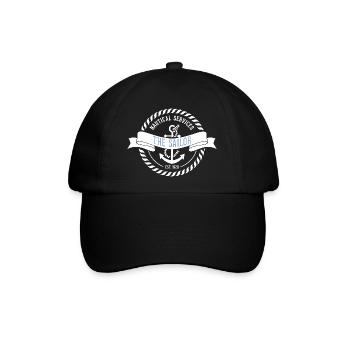 Nautic Design Matrosen-Emblem Nautischer Aufnäher - Baseballkappe - Schwarz/Schwarz - Vorne