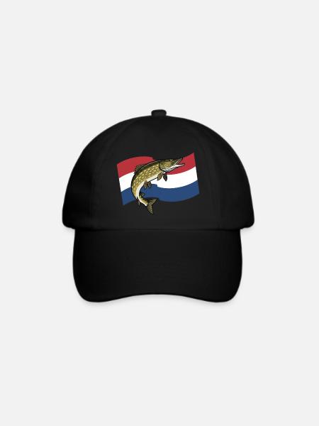 Hecht Angeln Niederlande Holland - Baseballkappe - Schwarz/Schwarz