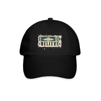 Ich glaube an UFOs - Baseballkappe - Schwarz/Schwarz - Vorne