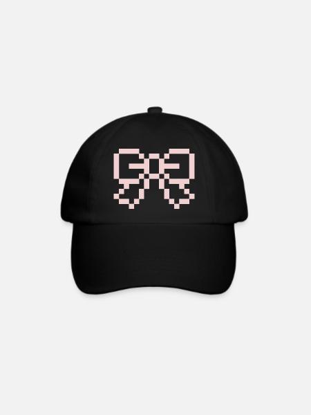 Pink Pixel Bow - Baseballkappe - Schwarz/Schwarz