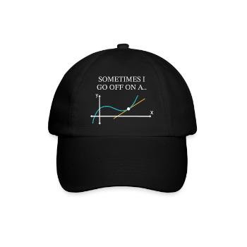 Manchmal schweife ich ab, komische Mathematik - Baseballkappe - Schwarz/Schwarz - Vorne