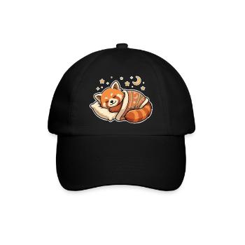 Panda Schlafen - Baseballkappe - Schwarz/Schwarz - Vorne