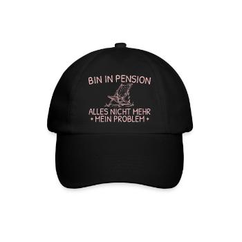 Pension Liegestuhl Abschiedsgeschenk Kollegin - Baseballkappe - Schwarz/Schwarz - Vorne