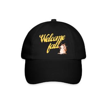 Willkommen im Herbst - Baseballkappe - Schwarz/Schwarz - Vorne