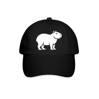 Capybara Wasserschwein - Baseballkappe - Schwarz/Schwarz - Vorne