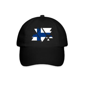 Finnland Land Europa Flagge Fahne Wappen Heimat - Baseballkappe - Schwarz/Schwarz - Vorne