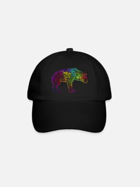 Bunte Hyäne - Baseballkappe - Schwarz/Schwarz