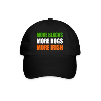 more blacks more dogs more irish - Baseballkappe - Schwarz/Schwarz - Vorne