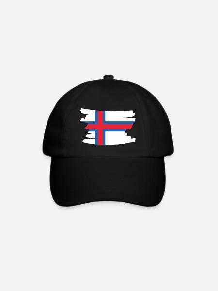 Faroe Islands National Flag - brush horizontal - Baseballkappe - Schwarz/Schwarz