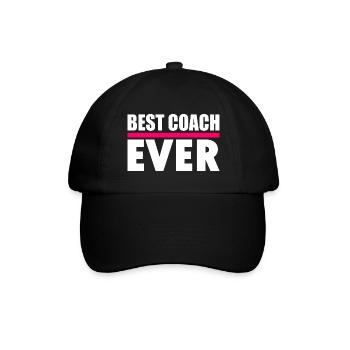 Best coach ever - Baseballkappe - Schwarz/Schwarz - Vorne