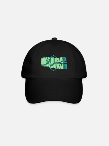 Augsburg Deutschland Stadt 3D Schrift Skyline - Baseballkappe - Schwarz/Schwarz