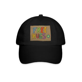 free hugs - Baseballkappe - Schwarz/Schwarz - Vorne