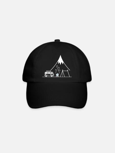 Lagerfeuer Camping Trip - Baseballkappe - Schwarz/Schwarz
