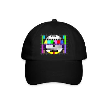Testbild test card status no signal screen Display - Baseballkappe - Schwarz/Schwarz - Vorne