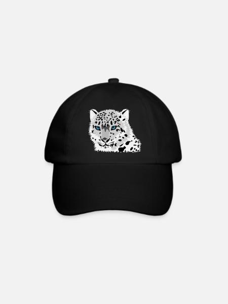 Schneeleopard - Baseballkappe - Schwarz/Schwarz