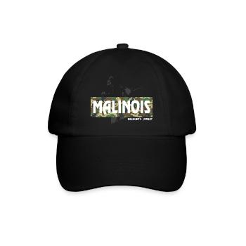 Malinois Camouflage Print - Baseballkappe - Schwarz/Schwarz - Vorne