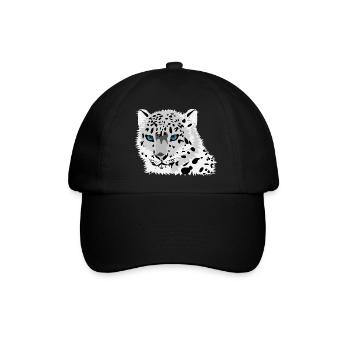 Schneeleopard - Baseballkappe - Schwarz/Schwarz - Vorne