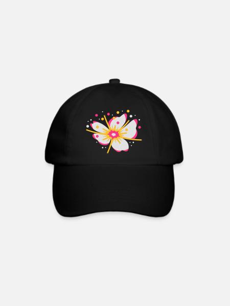 Kirschblüte mit Blütenstaub - Baseballkappe - Schwarz/Schwarz